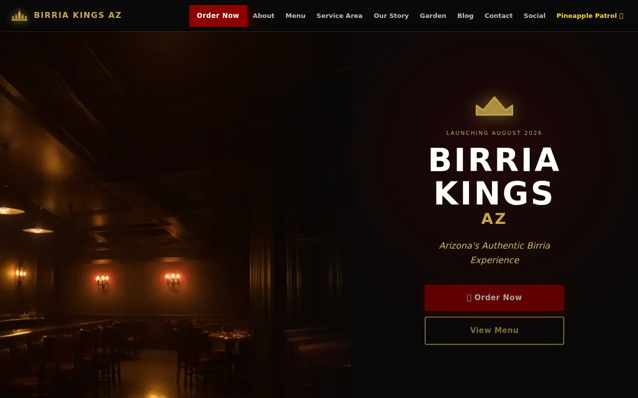 Birria Kings AZ homepage screenshot