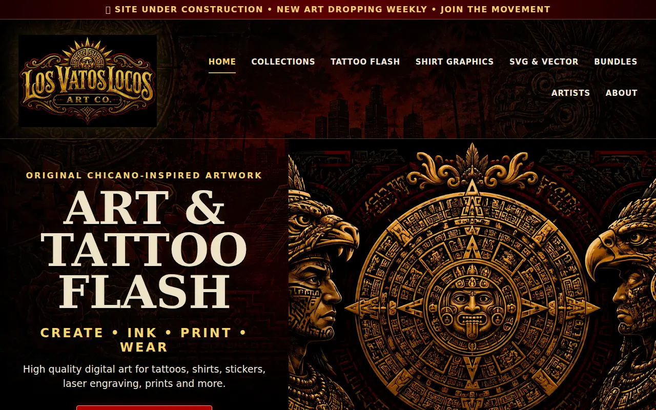 Los Vatos Locos Art Co. homepage screenshot